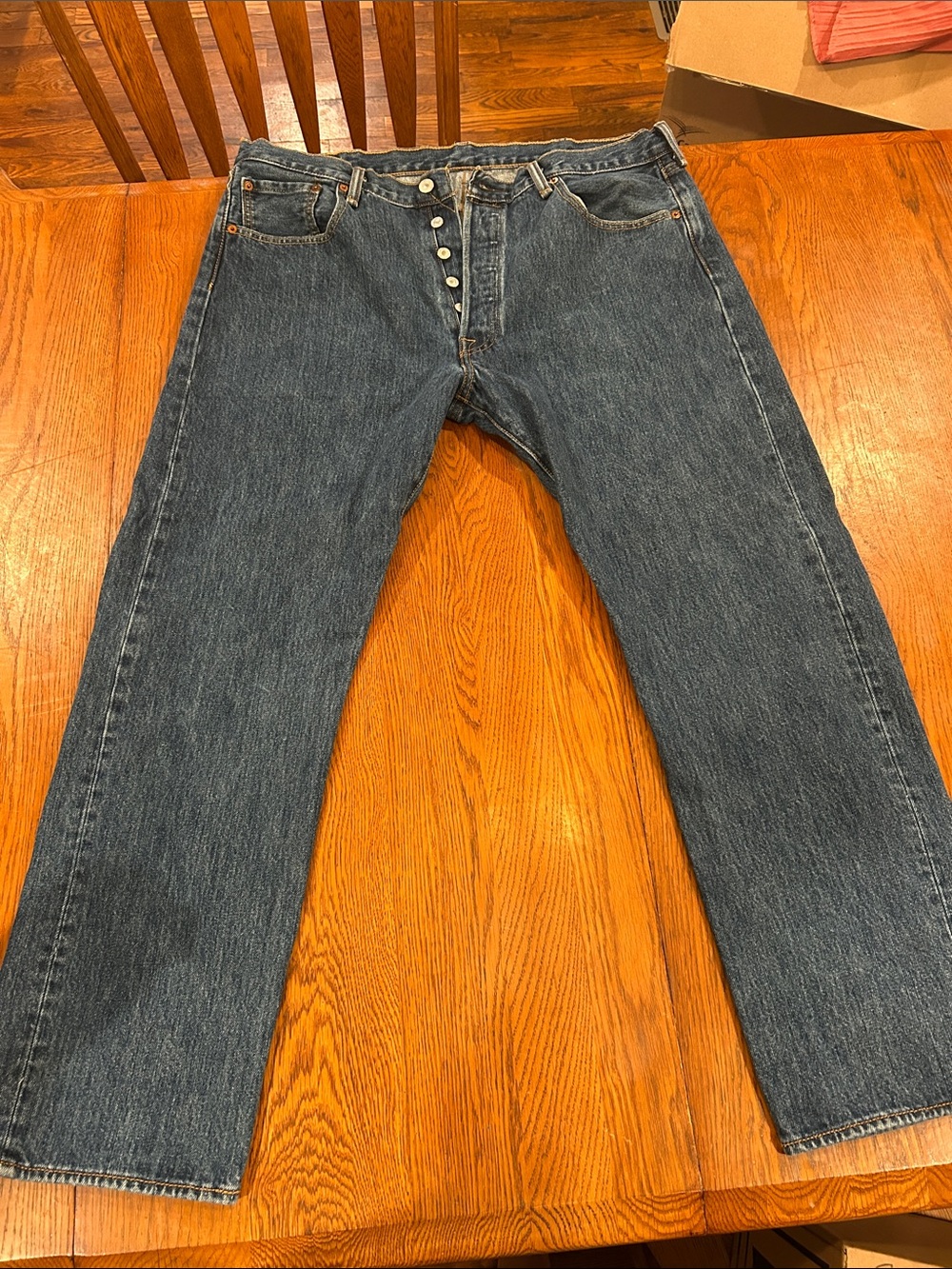 Levi Strauss 501 Classic Men's Blue Denim Jeans - Button Fly